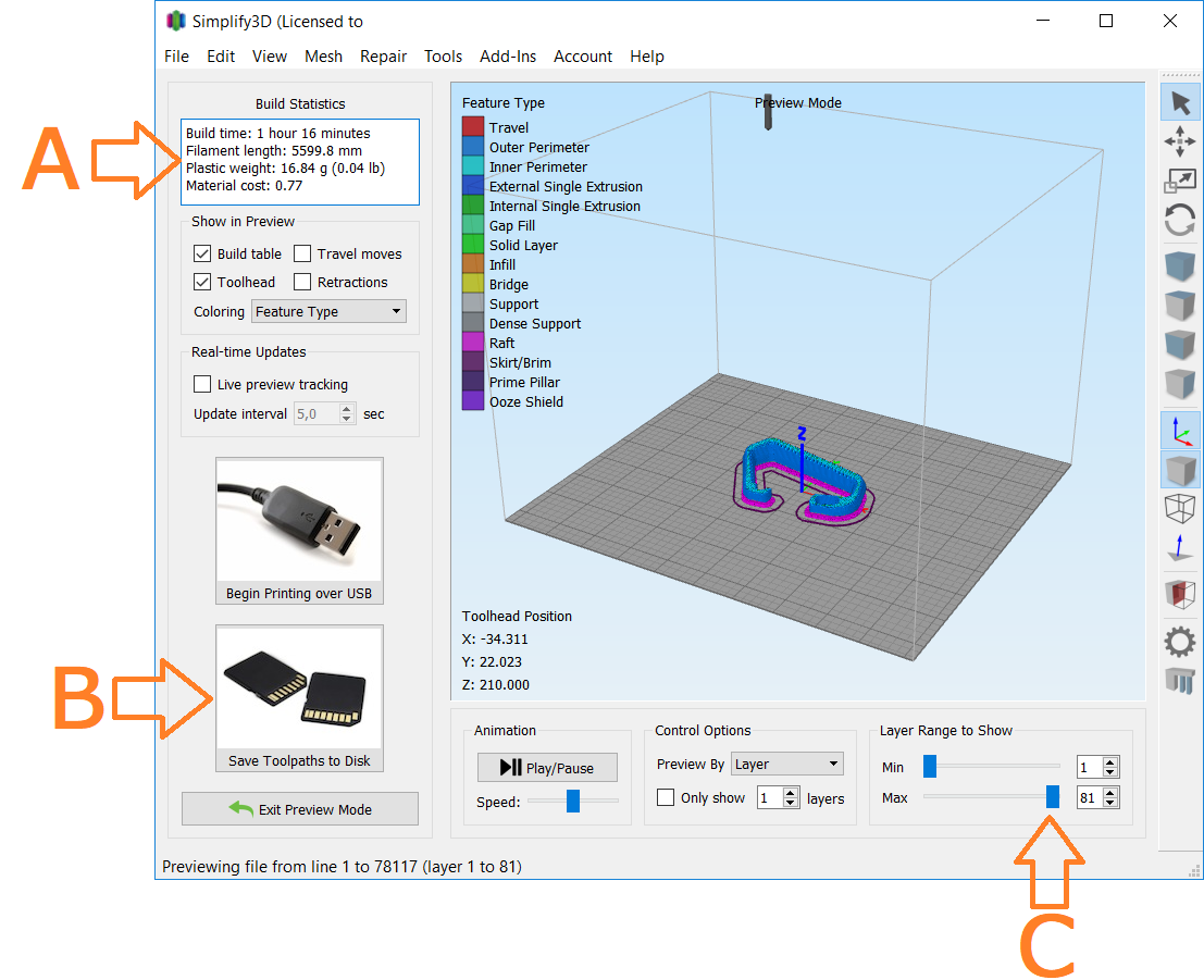Simplify3D start11 slice+pilar
