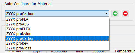 Simplify3D start8B select Filament